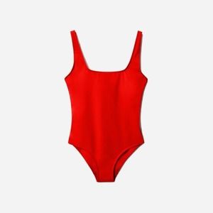 NWT Everlane Womens Square Neck One Piece Swimsuit Size XXL Padded Lined Red
